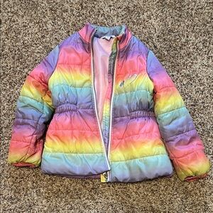 Toddler Girls Rainbow Puffer Jacket